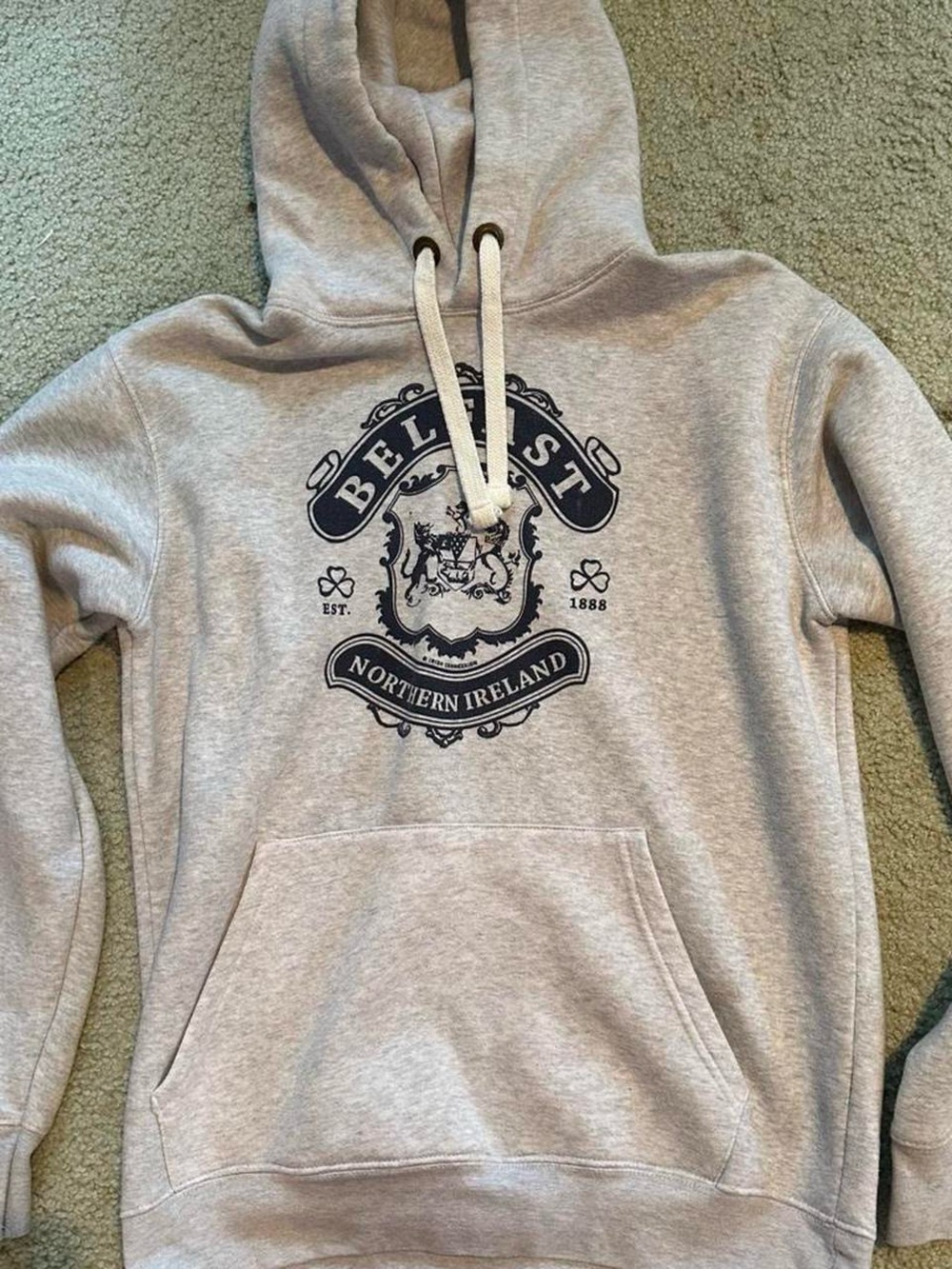 Belfast Gray and Black Logo Hoodie Sweater